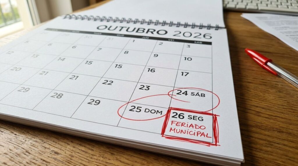 Segunda-feira, 26 de outubro, será feriado municipal e moradores devem ficar atentos ao funcionamento de bancos, escolas e lojas