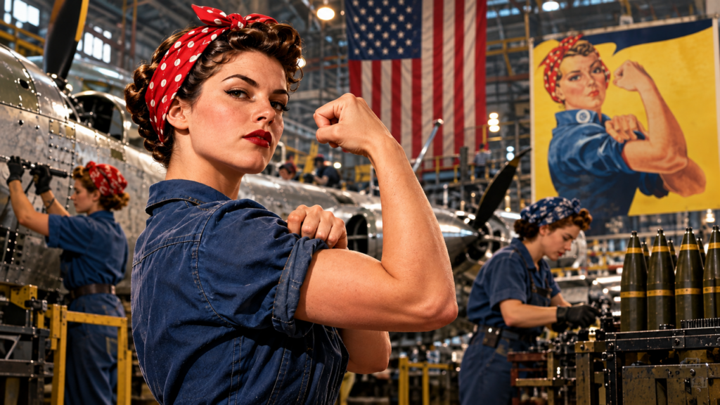 Durante a Segunda Guerra Mundial, milhões de mulheres trocaram a rotina doméstica pelas fábricas de aviões e armas, mudaram a história do trabalho e enfrentaram uma reviravolta quando os soldados voltaram para casa