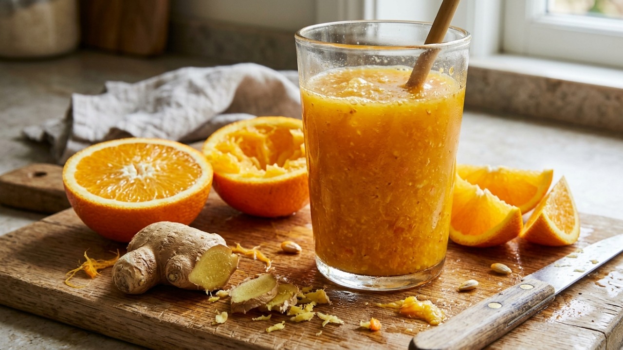 Laranja e gengibre no liquidificador: para que serve a mistura e por que a combinação virou tão comum nos dias frios