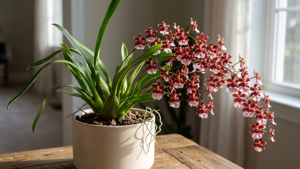 Essa orquídea rara e perfumada é muito fácil de cultivar dentro de casa e solta hastes florais aromáticas que duram semanas na sala
