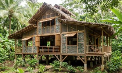 Homem usa milhares de garrafas plásticas para construir um vilarejo sustentável no Panamá e transforma resíduos descartados em paredes, casas e novas formas de moradia