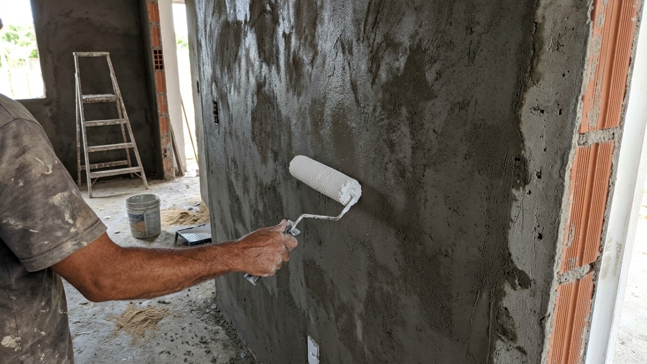 Pedreiros alertam: parede recém-rebocada não deve receber tinta no dia seguinte, porque a cura do reboco pode exigir pelo menos 28 dias antes da pintura