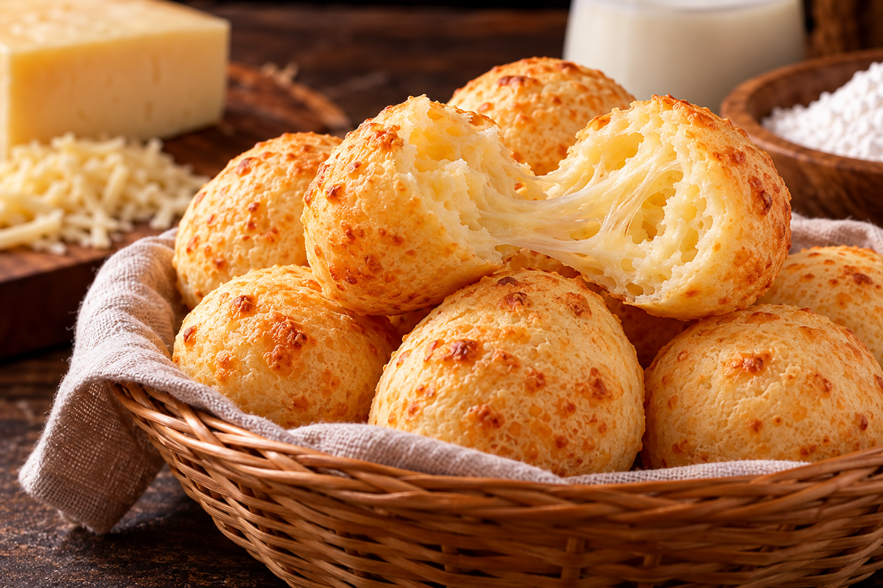 Padeiros revelam o segredo do pão de queijo perfeito, com casquinha levemente crocante e interior macio, elástico e cheio de queijo: o detalhe na hora de misturar o polvilho com o leite quente pode mudar completamente o resultado