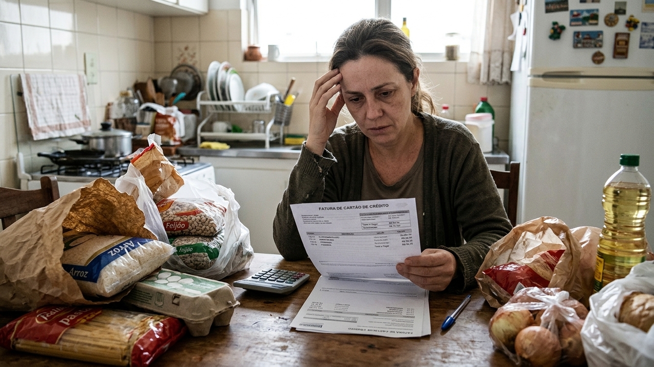 Esposa contrai dívida de R$ 18 mil no cartão para comprar comida para a família e Justiça obriga ex-marido a pagar metade do valor na separação