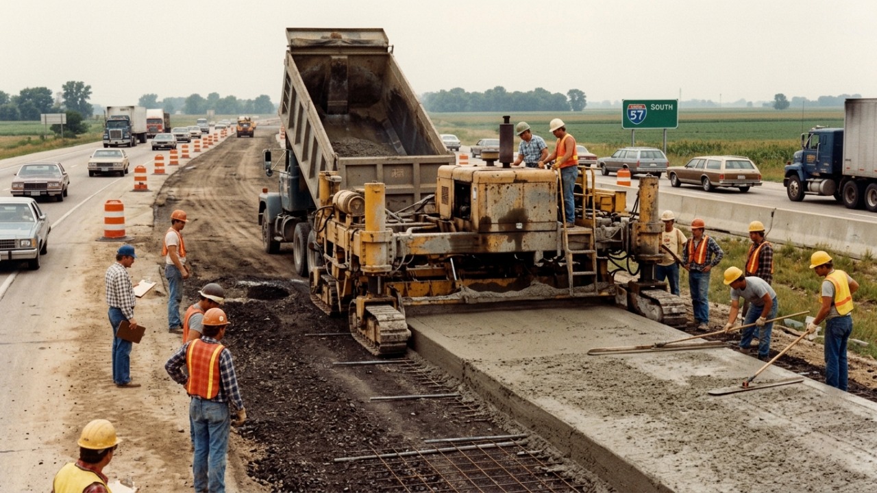 Engenheiros reutilizaram o concreto de uma rodovia demolida para reconstruir 6,6 km de pista e, duas décadas depois, o experimento ainda apresentava bom desempenho estrutural