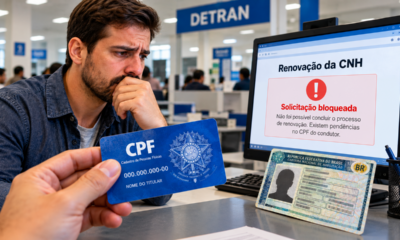 Detran confirma bloqueio da renovação da CNH em 2026 para motoristas com esta pendência no CPF