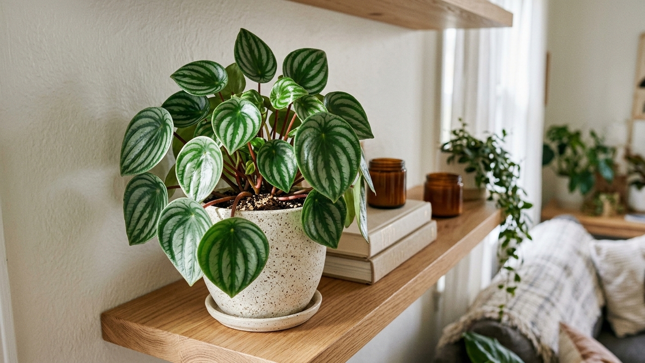 Essa planta compacta virou obsessão entre decoradores por ter folhas listradas que imitam casca de melancia fresca em vasos pequenos