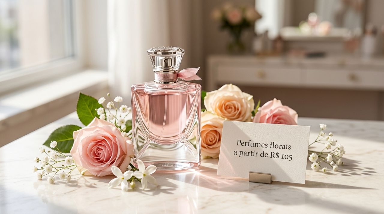 6 perfumes florais baratinhos a partir de R$ 100 que deixam um rastro de delicadeza e elegância por onde você passa e são opções para ficar cheirosa sem gastar uma fortuna