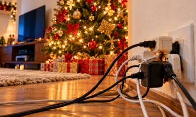 Moradora monta a árvore de Natal ao lado da TV e descobre por que eletricistas não recomendam ligar tudo no mesmo benjamim
