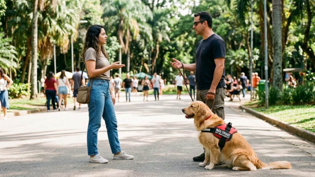 Colete escrito “não toque” no cachorro: o que esse aviso quer dizer e por que é melhor falar primeiro com o tutor