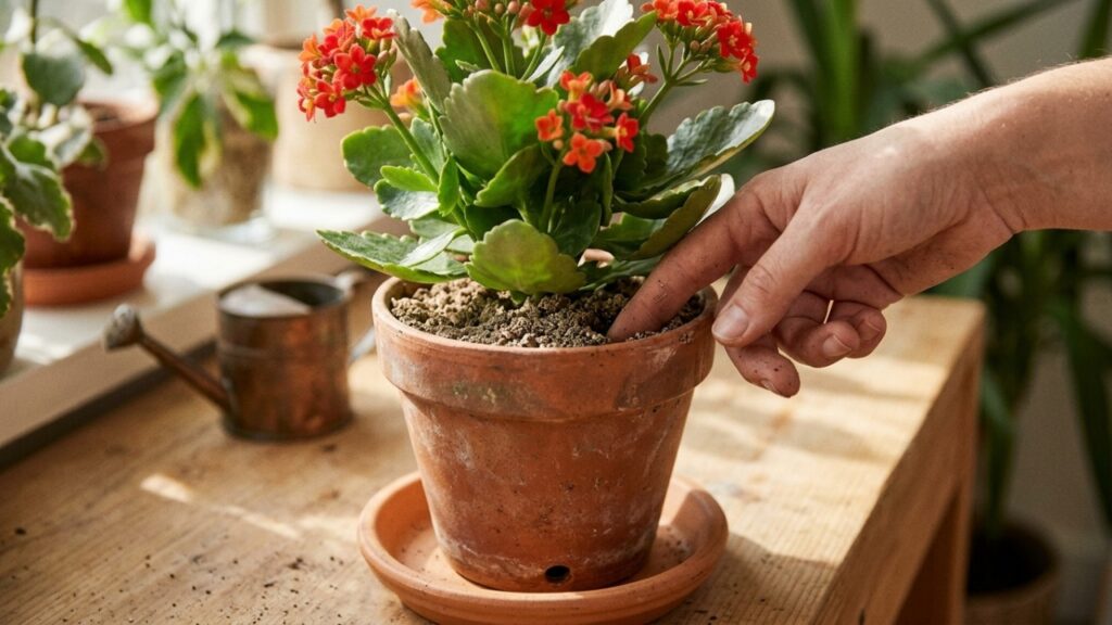 Nem muita água nem pouca luz: o kalanchoe pode florescer por meses quando fica em local bem iluminado e só é regado depois que o substrato começa a secar