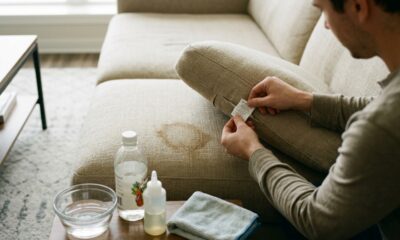 Especialistas em limpeza concordam: “Para limpar o sofá, você só precisa de uma xícara de água, um pouco de vinagre branco e uma colher de sopa de detergente”