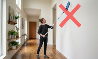 Sem manchar a tinta da parede, nem usar escadas: a melhor forma de tirar teias de aranha do teto alto da sala sem fazer sujeira
