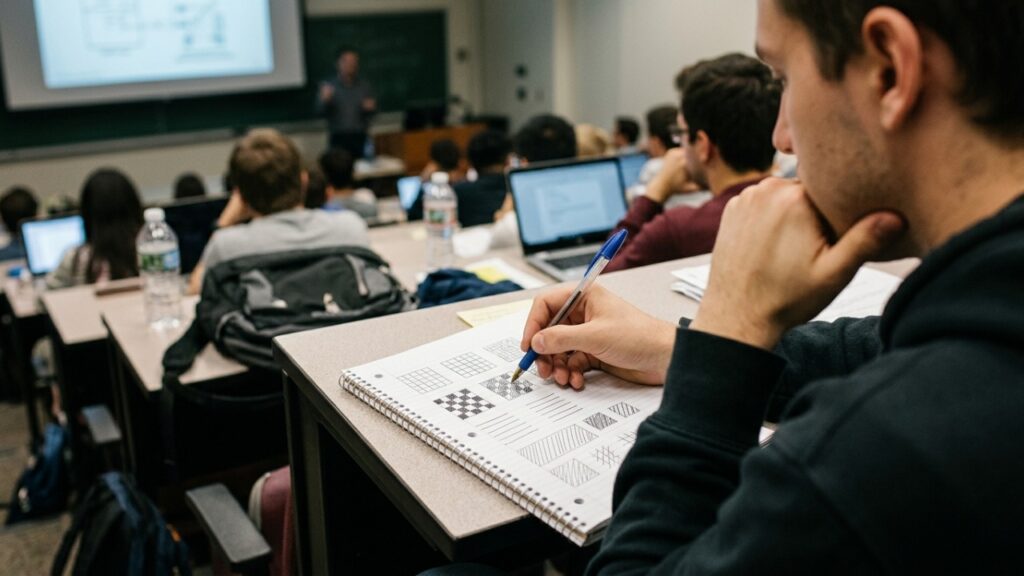 Especialistas em psicologia explicam: “Quem costuma rabiscar durante reuniões pode não estar apenas entediado, mas usando o desenho repetitivo para manter a atenção e ajudar a memória a reter informações”