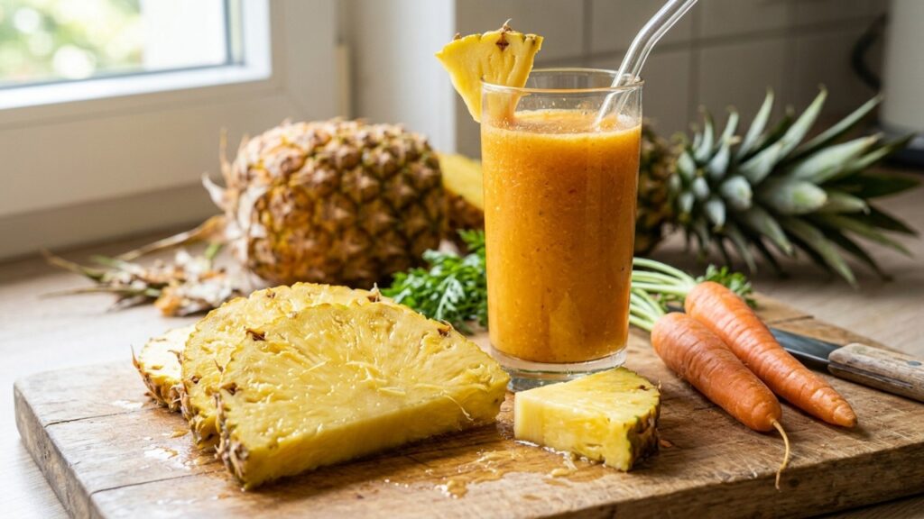 Cenoura e abacaxi no liquidificador: para que serve a mistura e o que as cores dos dois alimentos revelam sobre seus nutrientes