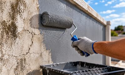 Antes de aplicar tinta impermeabilizante no telhado ou na parede, pedreiros explicam por que preparar a superfície é essencial para evitar que a pintura descasque