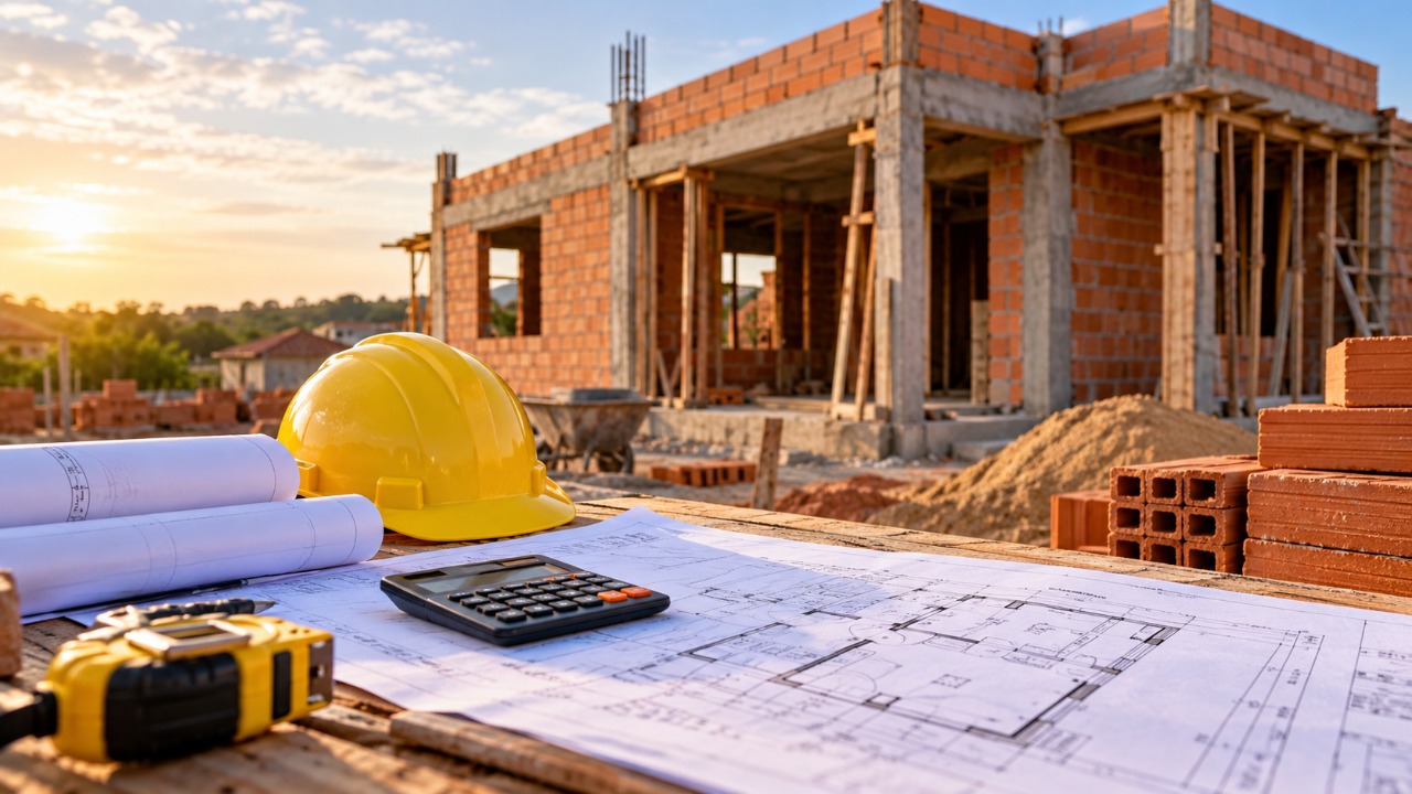 Pedreiro apresenta orçamento para construir uma casa de 40 m² em terreno próprio, com 2 quartos, sala, cozinha e banheiro, e a família descobre quais etapas da obra mais exigem planejamento antes de comprar os materiais e contratar a mão de obra