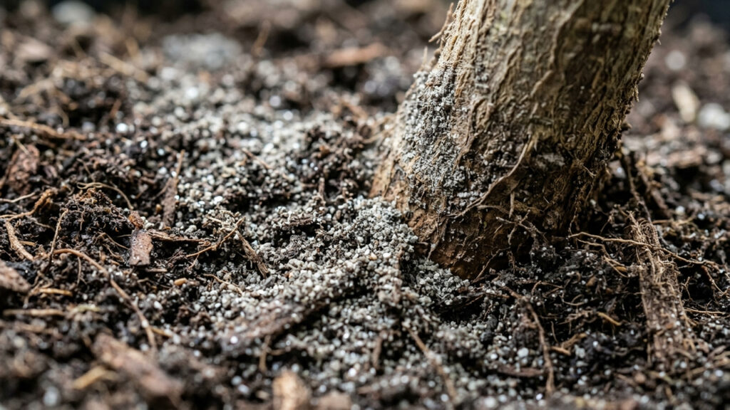 Misturar pó de granito cinza na terra: o repositor natural de sílica que enrijece o caule das plantas contra rajadas de vento forte