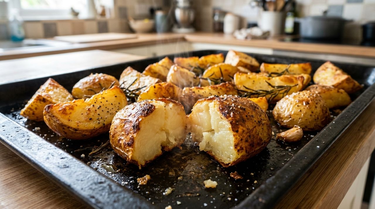 Chefs de cozinha afirmam: para a batata rústica ficar crocante por fora e macia por dentro, não coloque os pedaços diretamente no forno, mas faça um pré-cozimento começando com água fria