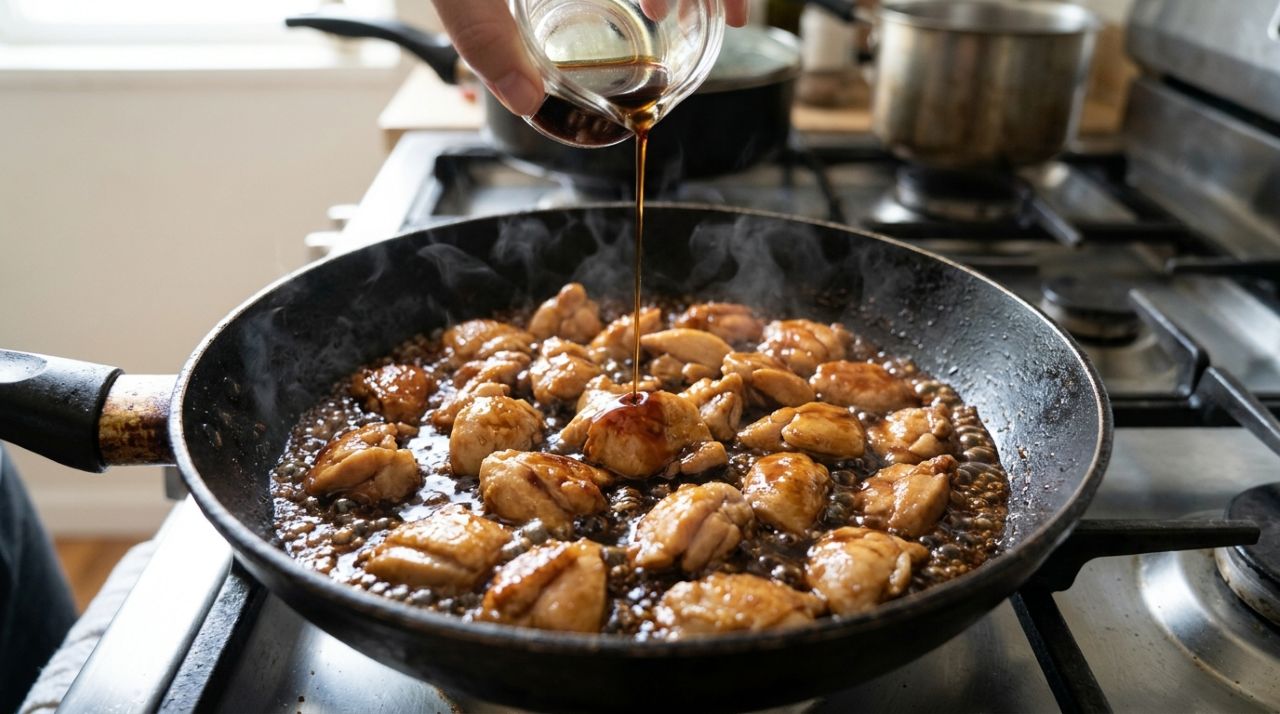 Chefs de cozinha concordam: "Para o frango teriyaki não ficar salgado demais, não acrescente sal antes de provar o molho, mas ajuste o tempero depois de adicionar o shoyu.”