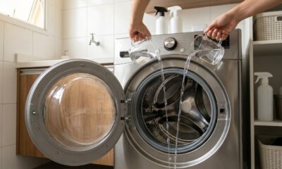 Colocar vinagre na máquina de lavar vazia antes de dormir: para que serve esse truque e por que recomendam repetir o hábito uma vez por semana