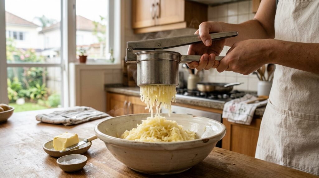 Chefs de cozinha concordam: para o purê ficar cremoso, não bata a batata no liquidificador, mas amasse com garfo ou espremedor
