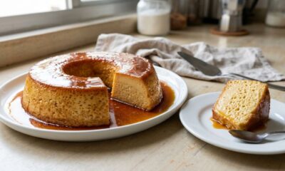 Pudim sai do forno com aparência perfeita, mas fica cheio de furinhos depois de esfriar, e um erro no preparo pode explicar por que perdeu a textura cremosa
