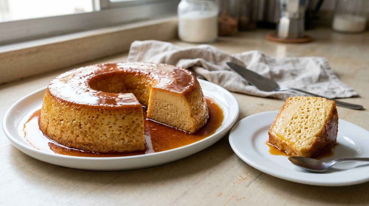 Pudim sai do forno com aparência perfeita, mas fica cheio de furinhos depois de esfriar, e um erro no preparo pode explicar por que perdeu a textura cremosa