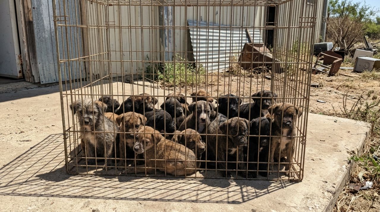 Mulher ouve choros desesperados atrás de um prédio e, ao seguir o som, encontra 16 bebês amontoados em uma gaiola