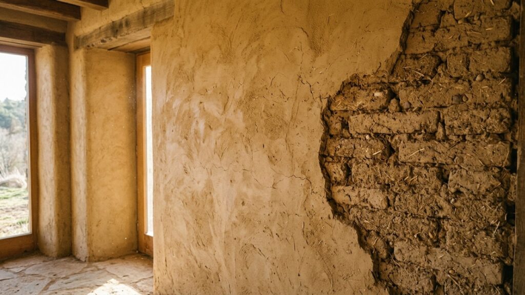 Nem concreto armado nem isolamento sintético: casas usam madeira, lã de madeira, celulose e terra crua para manter a temperatura mais estável durante o ano