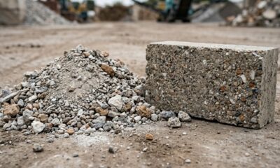 Cientistas misturaram plástico, isopor e concreto reciclado na massa de cimento e, após 28 dias de testes, descobriram que o material ficou mais leve