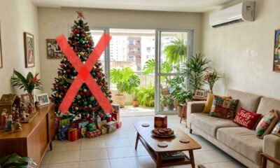 Adeus à árvore de Natal tradicional cheia de enfeites: decoração minimalista ganha espaço com luzes quentes, tons neutros e poucos enfeites para deixar a casa mais elegante