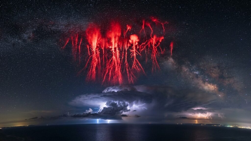 Luzes vermelhas gigantes apareceram sobre uma vila, mas a tempestade responsável pelo fenômeno estava a até 700 km de distância