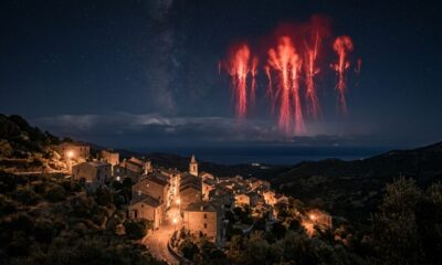 Luzes vermelhas gigantes apareceram sobre uma vila, mas a tempestade responsável pelo fenômeno estava a até 700 km de distância