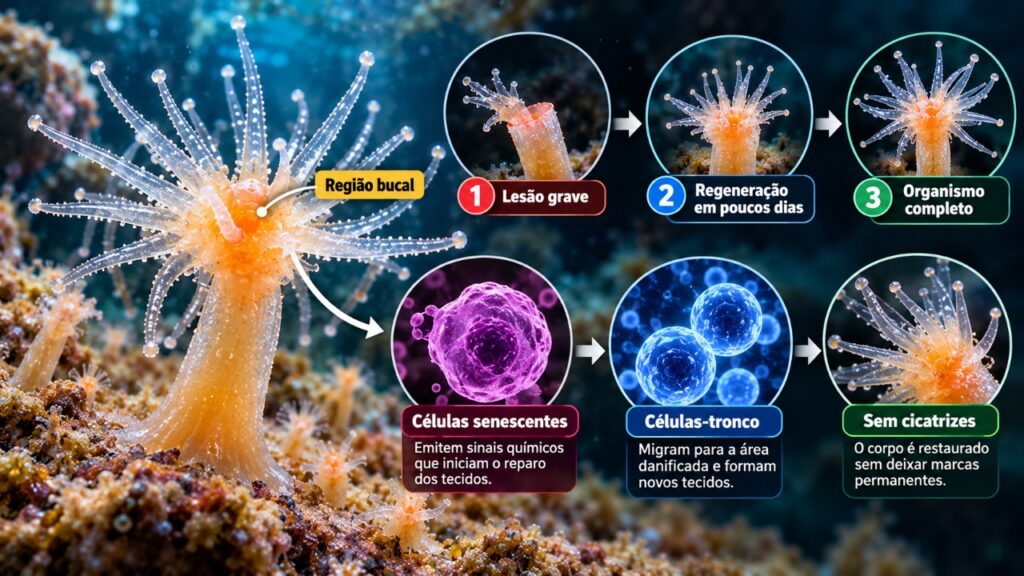 O animal marinho que consegue regenerar partes do próprio corpo e o mecanismo biológico que ajuda cientistas a investigar como os tecidos se recuperam