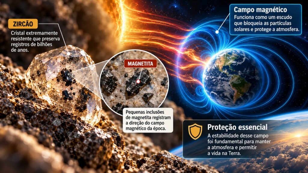 O mineral que consegue registrar mudanças no campo magnético da Terra e como suas propriedades ajudam pesquisadores a investigar o passado do planeta 