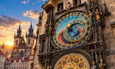 O relógio astronômico de Praga funciona desde a Idade Média e reúne mecanismos que mostram diferentes informações sobre o movimento dos astros