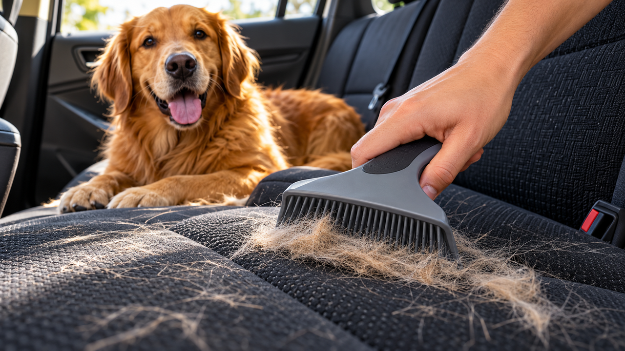 Como tirar pelos de cachorro dos bancos do carro sem passar horas esfregando o tecido e quais ferramentas ajudam a remover até aqueles fios que ficam presos nas fibras
