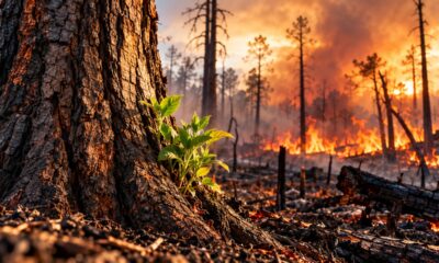 Por que algumas árvores sobrevivem a incêndios florestais que destroem a vegetação ao redor e quais características protegem seus troncos