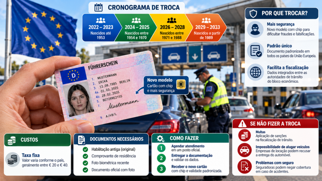 Todas as carteiras de motorista perpétuas devem ser trocadas. O governo anunciou as datas e os novos preços mais altos dos documentos