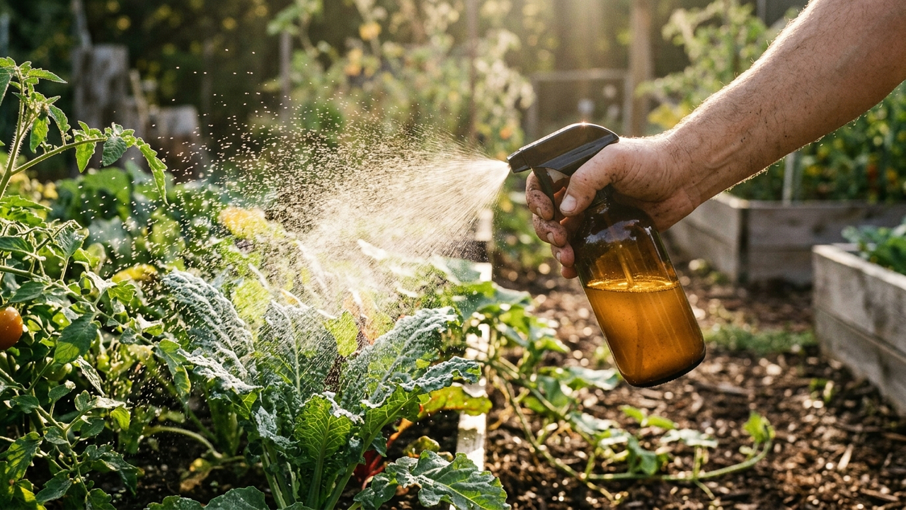 Borrifar essa calda caseira aromática na couve e no limoeiro: o truque simples de horta que faz as lagartas abandonarem as folhas em horas