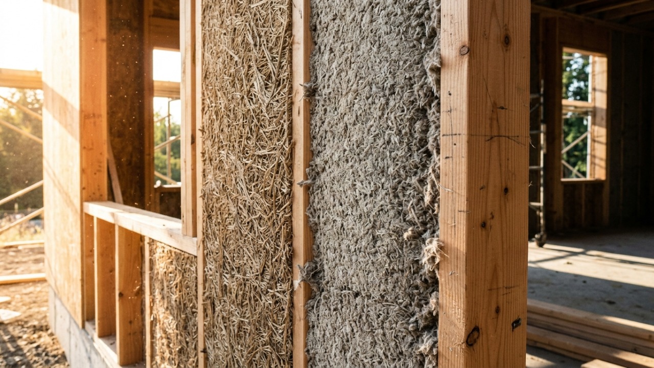 Nem concreto armado nem isolamento sintético: casas usam madeira, lã de madeira, celulose e terra crua para manter a temperatura mais estável durante o ano