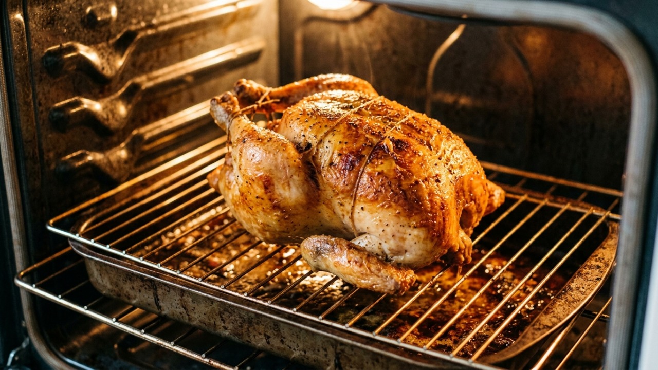 Chefs de cozinha afirmam: "Para a pele do frango ficar crocante, não leve a ave úmida direto ao forno, deixe a superfície secar antes de assar"