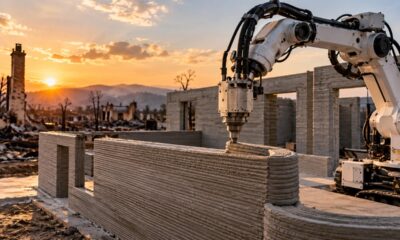 Mulher que perdeu tudo em um incêndio aposta em robôs que constroem paredes com impressão 3D e mostra como essa tecnologia pode transformar a reconstrução de casas