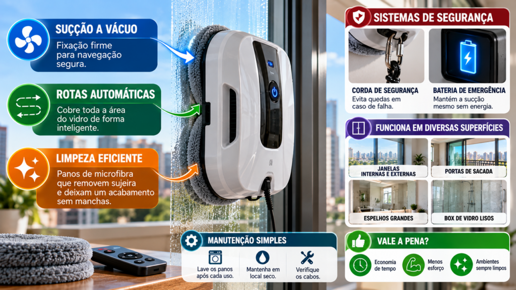 Adeus limpeza manual dos vidros: conheça o robô limpador de janelas que promete remover marcas e poeira de superfícies envidraçadas sem exigir que a pessoa esfregue cada parte à mão