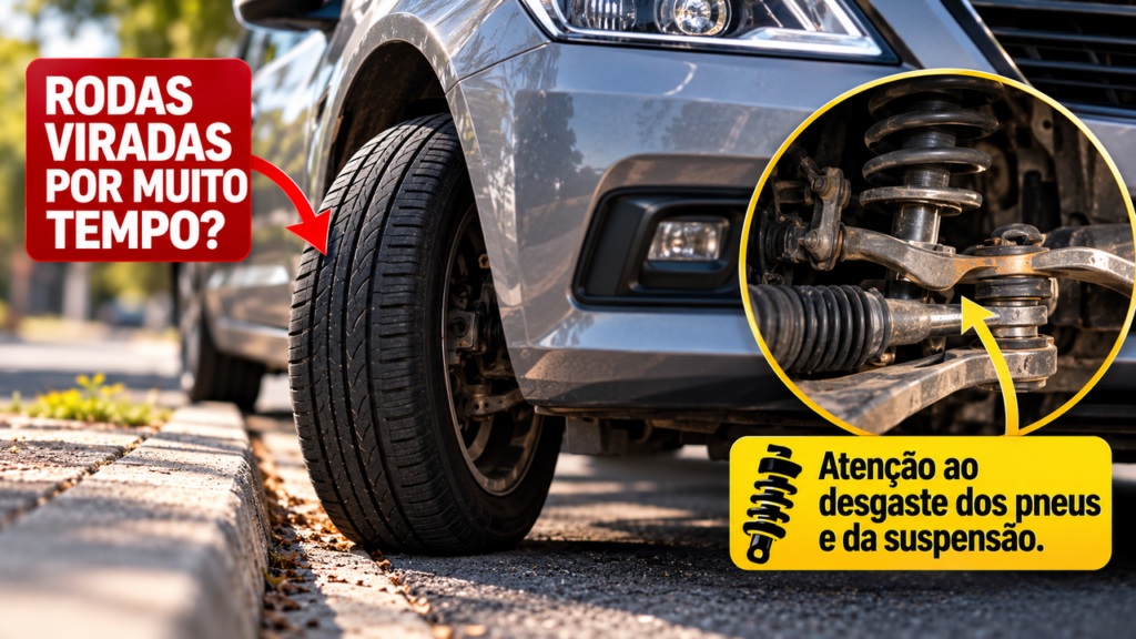Muitos motoristas deixam o carro com as rodas viradas ao estacionar sem conhecer os cuidados necessários: entenda quando essa posição merece atenção e como evitar problemas na direção e nos pneus
