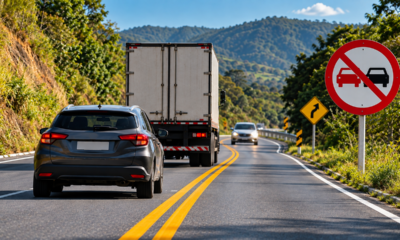 Condutores fazem isso durante viagens sem perceber o risco: multa de R$ 1.467 e 7 pontos na CNH por ultrapassagem em local proibido