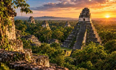 A cidade maia de Tikal foi abandonada por seus antigos habitantes e suas construções monumentais permaneceram escondidas pela floresta durante séculos
