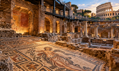 O maior mosaico parietal da Roma antiga pode agora ser visitado nas Termas de Trajano após quase 2.000 anos escondidos