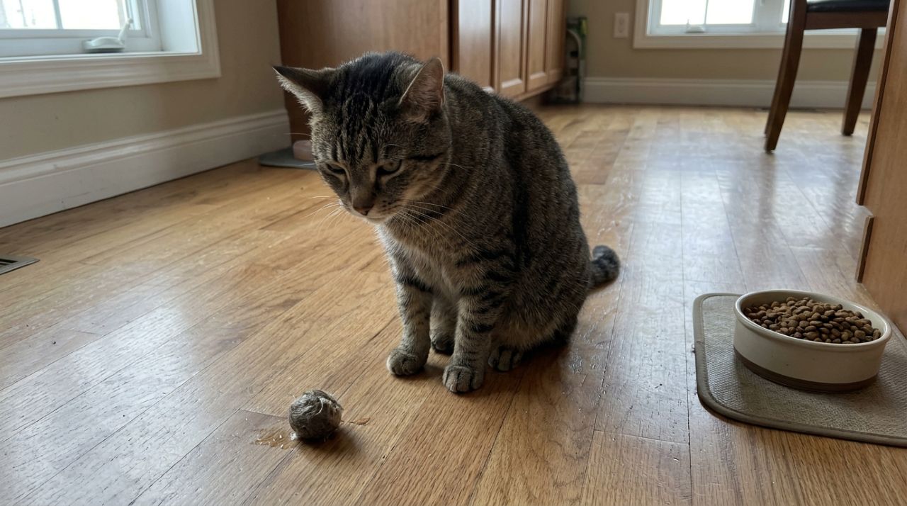 Veterinários alertam: quando o gato vomita bolas de pelo, nem sempre é normal, e alguns sinais podem indicar problemas de saúde